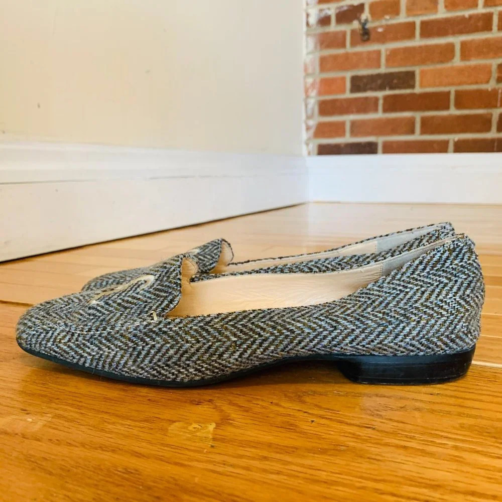 Cole Haan Collection Womens Tweed Loafer Size 9 Blue Brown Made in Italy - Picture 10 of 15